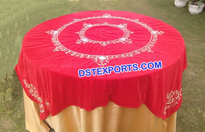 WEDDING EMBRODRIED TABLE OVERLAYS
