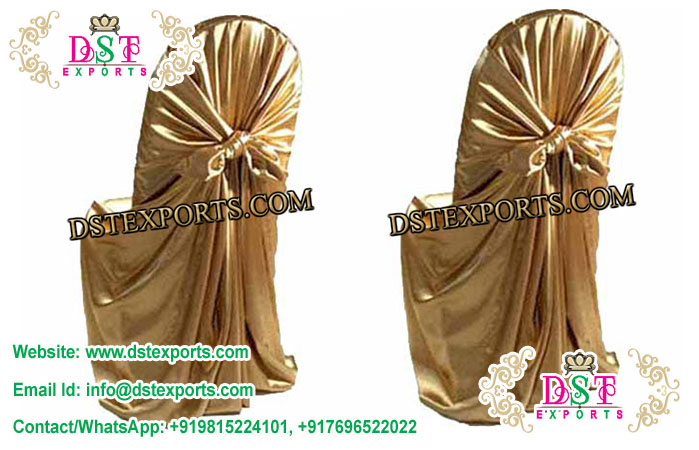 Banquet Hall Golden Wrap Chair Covers