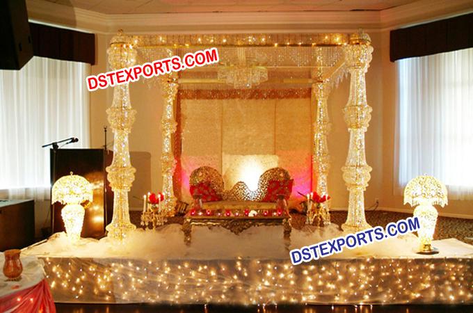 Gold Wedding Crystal Mandap