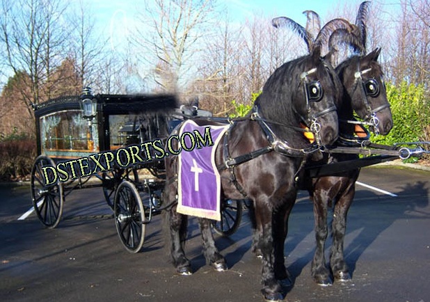 Blackish Funeral Horse Carriages