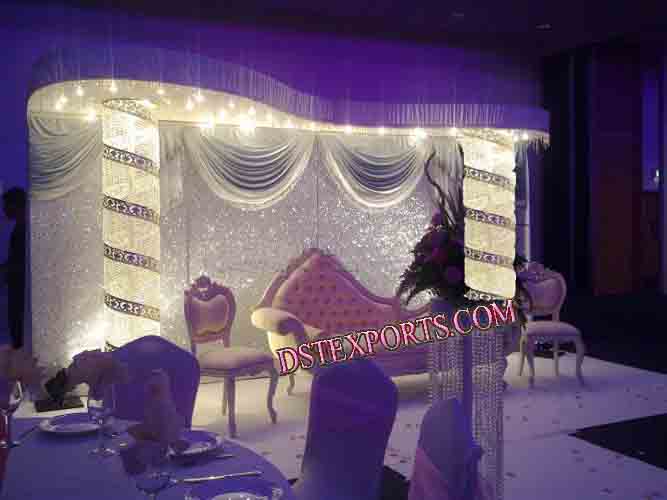 ASIAN WEDDING SILVER CRYSTAL STAGE SET