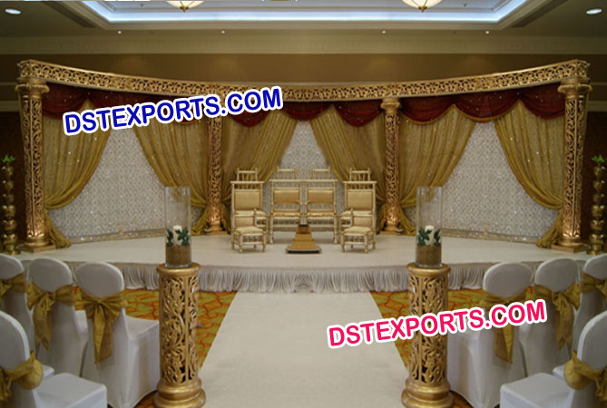 Indian Wedding Fiber Golden Stage Set