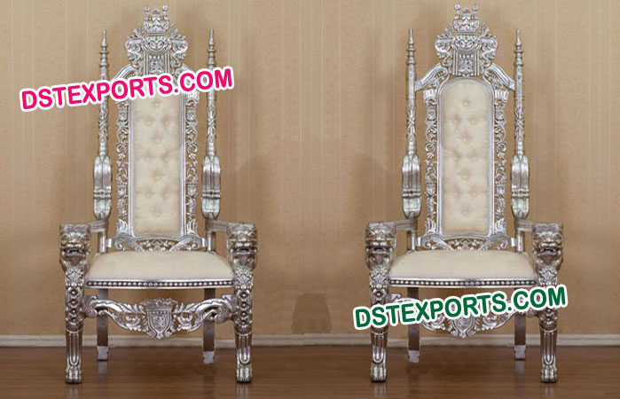 Wedding Silver Maharaja Chair Set