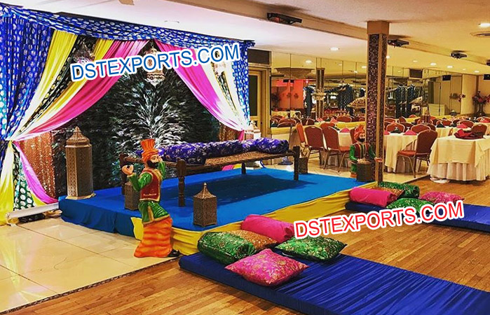 Punjabi Wedding Mehndi Stage Set