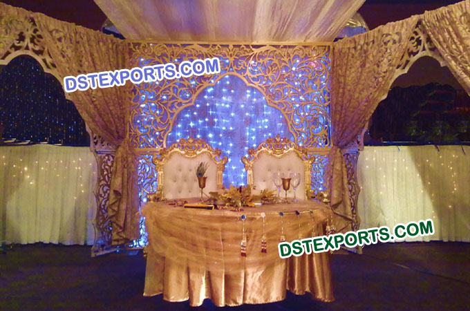 Indian Wedding Stage Fiber Backdrop Frame