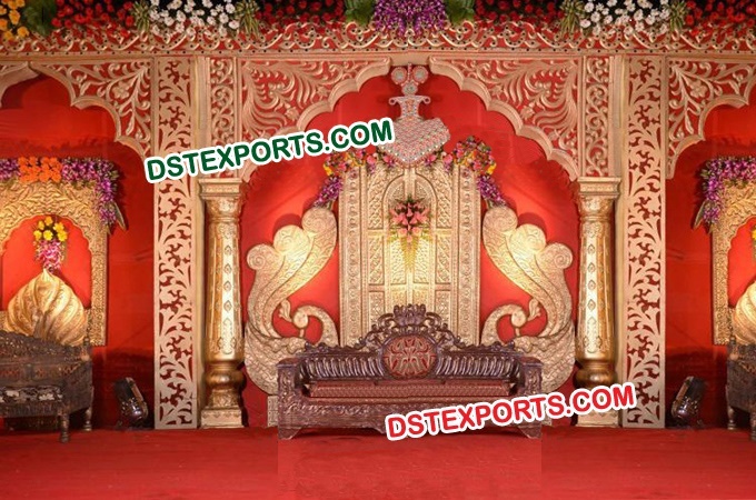 Indian Wedding Peacock Stage Decoration
