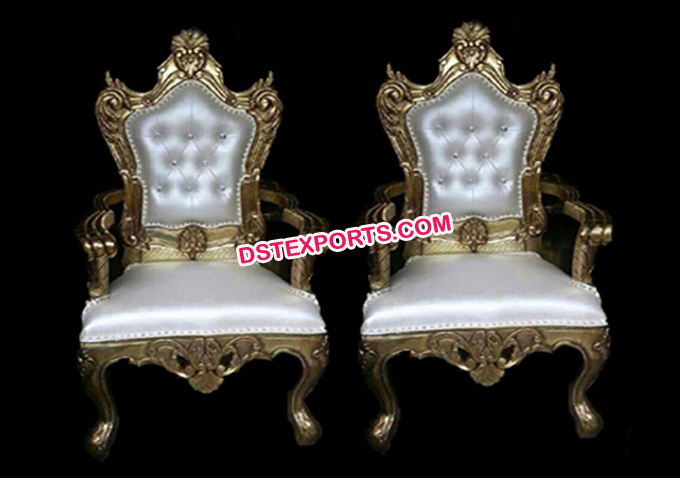 Asian Wedding Gold Metal Designer Chairs Set