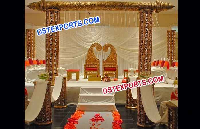 Indian Wedding Sona Chandi Pillar Stage