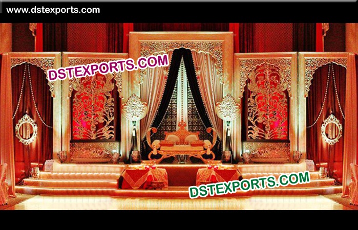 Indian Wedding Golden Backdrop Frame