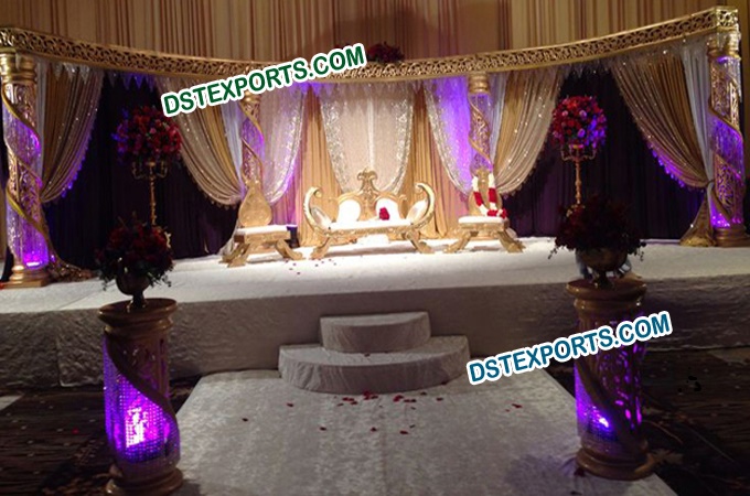 Elegant Muslim Wedding Fiber Crystal Stage Set