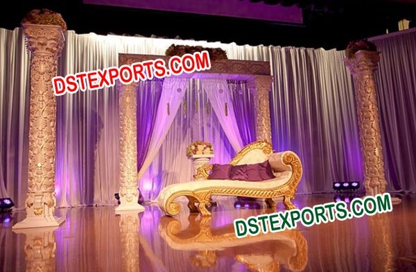 Golden Color Stage Decoration ideas for Wedding
