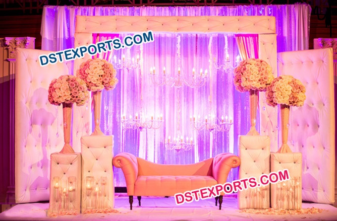 Wedding Tufted Leather Backdrop Panel With Crystal