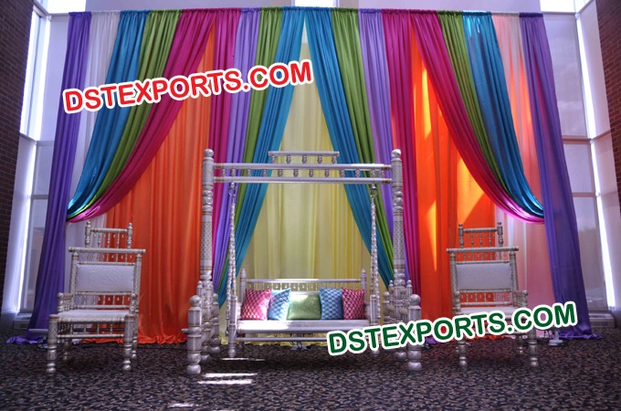 Indian Mehandi Stage With Gujrati Swing Set