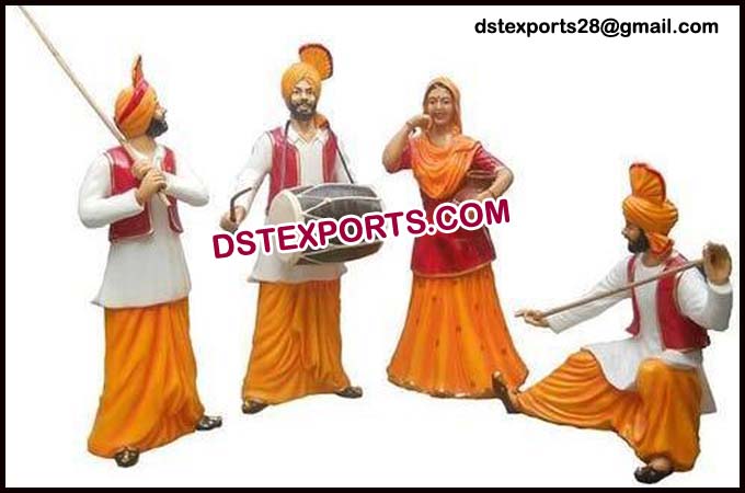 Punjabi Culture Life Size Bhangra Statue for Dhaba