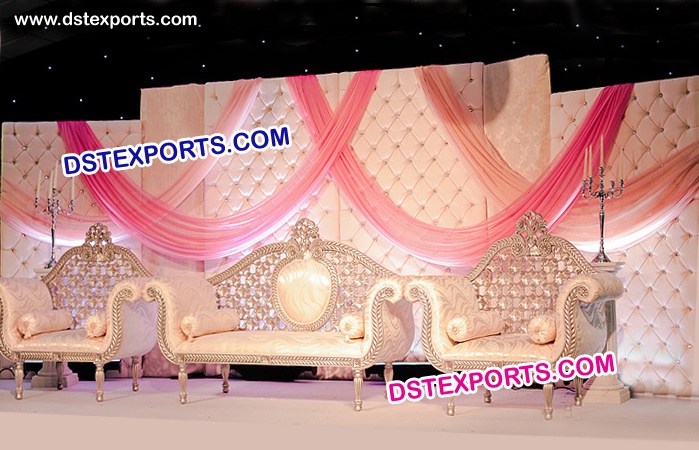White Wedding Leather Panel Stage Decoration