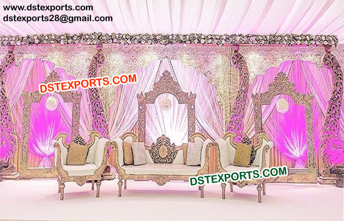 Wooden Carved Wedding Stage