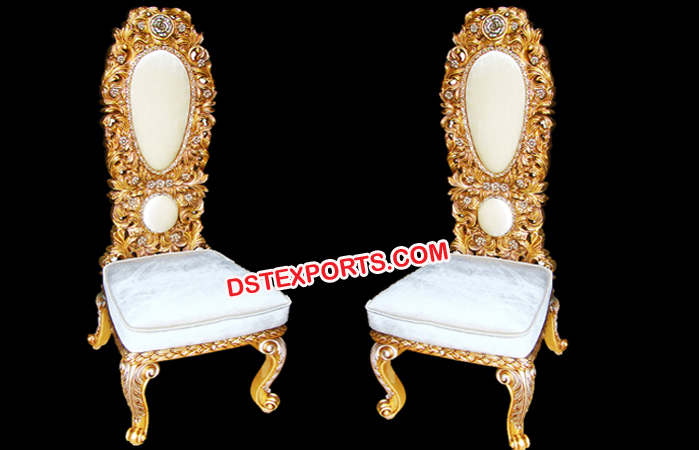 Royal Wedding Gold Chairs with Ivory Fabric