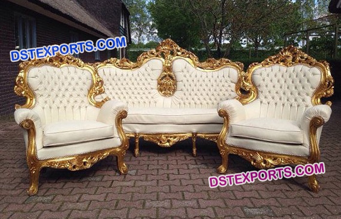 Royal Indian Wedding Gold Sofa Set