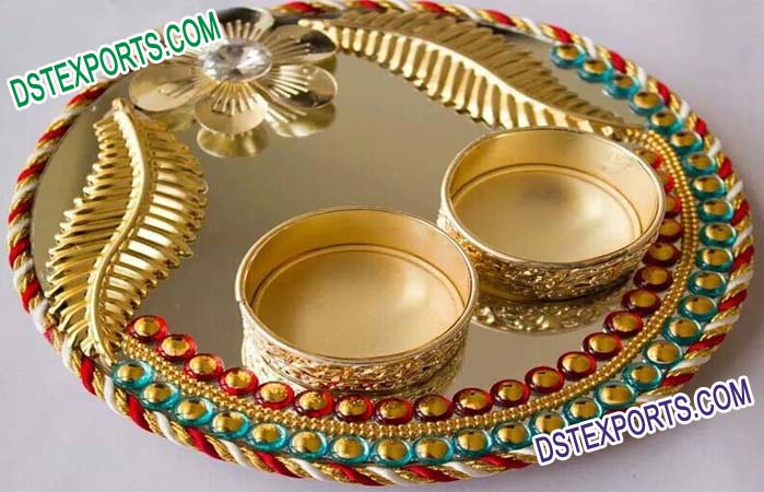Traditional Golden Thali for Wedding