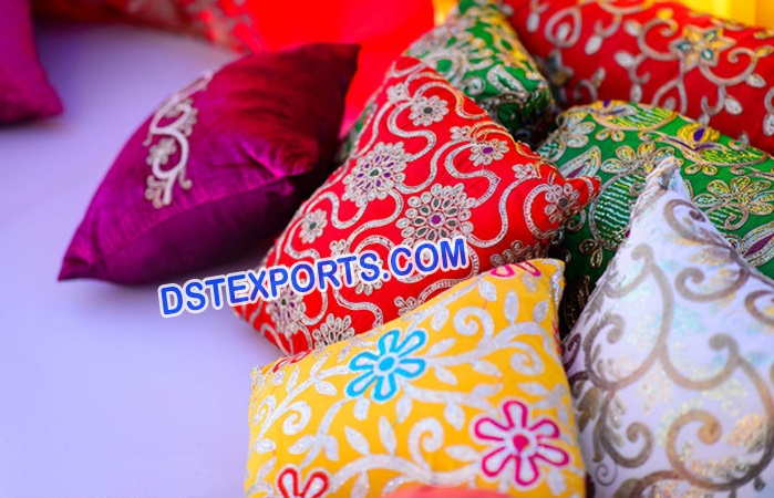 Colour full Embrodried Cushons For Mehndi Decor
