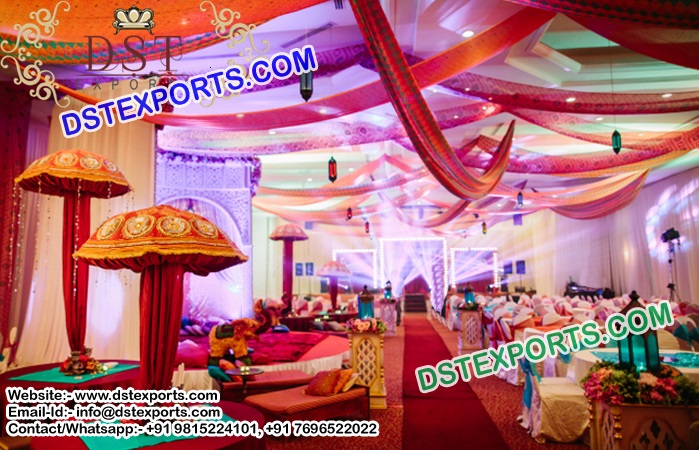 Traditional Indian Umbrellas For Mehndi Stage