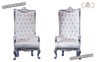 Stylish Silver Wedding Throne Chairs