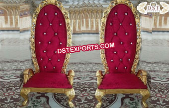 Asian Wedding King Queen Throne Chair