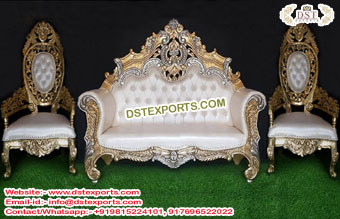 Golden Maharaja Wedding Stage Sofa Set