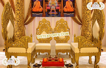 Traditional Wedding Golden Mandap Chairs