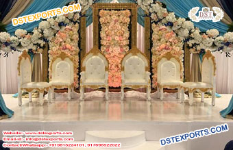 Stylish Wooden Carved Wedding Mandap Chairs