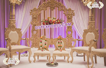 Designer Wedding Mandap Chairs & Wooden Frame