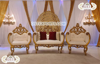 Classic Crown Sofa Set for Wedding Stage