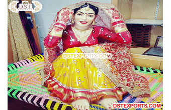 Punjabi Traditional Bridal Lady Fiber Statue