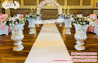 Decorative Fiber Vases for Wedding Walkway
