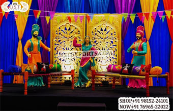 Punjabi Virsa Theme Sangeet Stage Fiber Statues