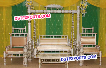 Wedding Wooden Sankheda Swing with Chairs