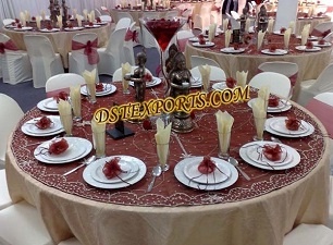 WEDDING TABLE EMBRODRIED OVERLAYS