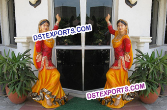 Welcome Punjabi lady Fiber Statue