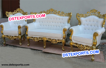 Gold Royal Luxury Wedding Carved Sofa Sets