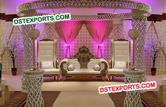 Wedding Crystal Mandap With Maharaja Furniture