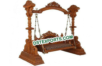 Traditional Indian Wedding Wooden Carved Swing