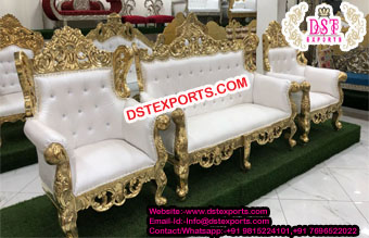 Indian Wedding Maharaja Gold Sofa Set