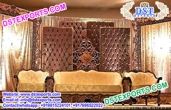 Brownish Leather Tufted Panels For Weddings