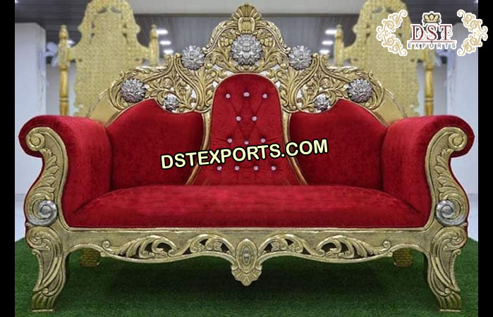Maharaja Wedding Red Crown Sofa