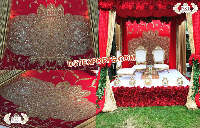 Maharani Wedding Stage Embroidered Backdrops