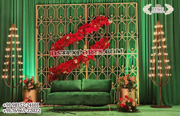 Muslim Walima Stage Decoration Candle Backdrop�