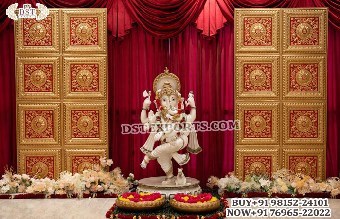 South Indian Wedding Ganesha Pooja Decor