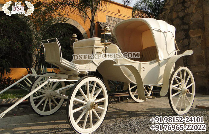 Exclusive White Phaeton Horse Carriage