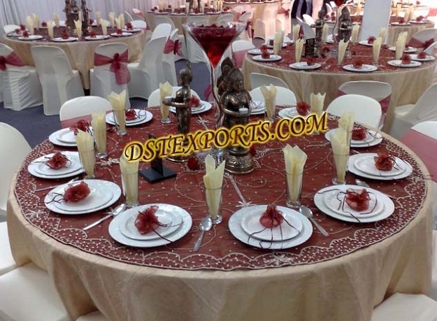 WEDDING TABLE EMBRODRIED OVERLAYS