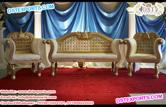 Wedding Wooden Royal King Sofa Set
